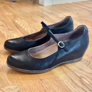 Dansko Loralie Mary Jane Hidden Wedge Shoe in Black, Women’s size 41 or 10–10.5